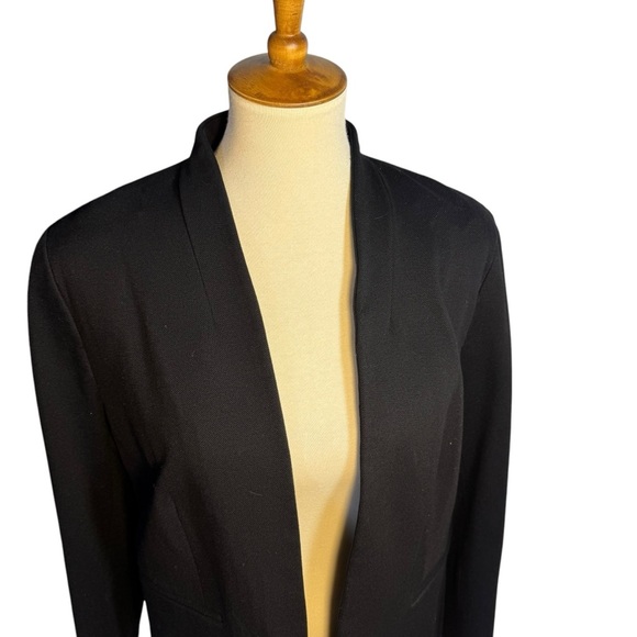 J. Crew Black Blazer with Collarless V-Neck and Textured Fabric - Picture 6 of 9